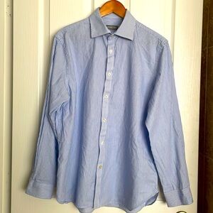 Michael Kors Classic Blue and White Striped Shirt